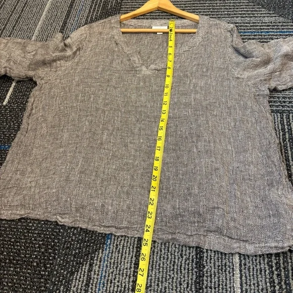 J Jill Purejill XLP Linen Top Loose Weave Boxy Blouse Gauzy - Picture 11 of 12